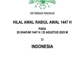 PBNU Tetapkan 1 Rabiul Awal 1447 H Jatuh pada Senin 25 Agustus 2025