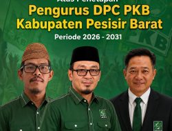 Riza Fahlevi Resmi Nahkodai PKB Pesisir Barat Masa Bakti 2026-2031